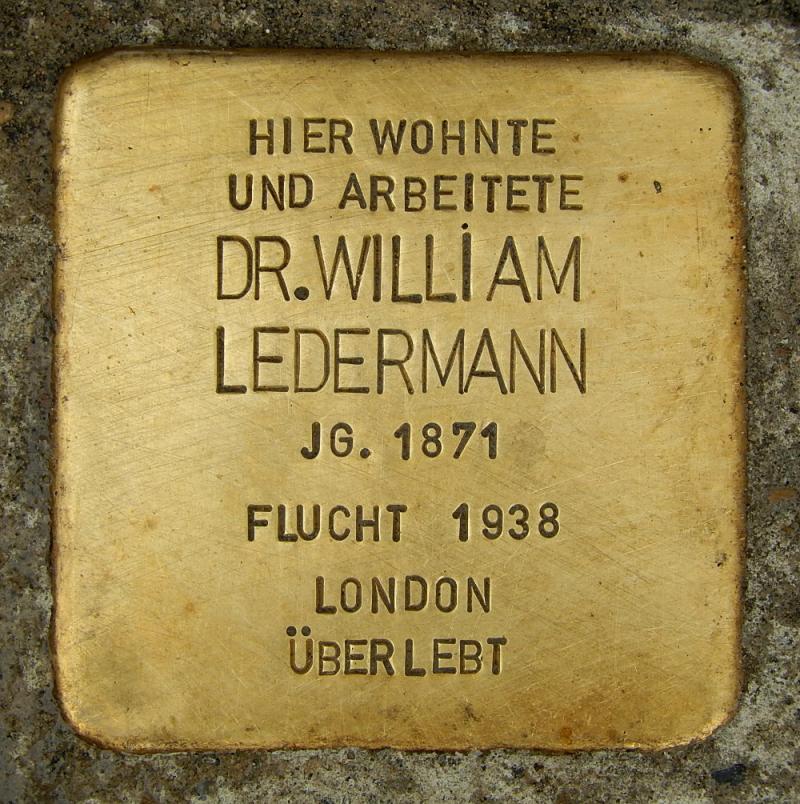 Stolperstein für William Ledermann