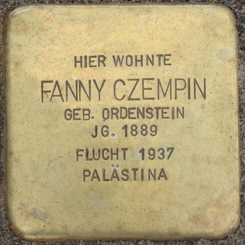 Stolperstein Fanny Czempin Bild: Stolpersteine-Initiative CW, Hupka