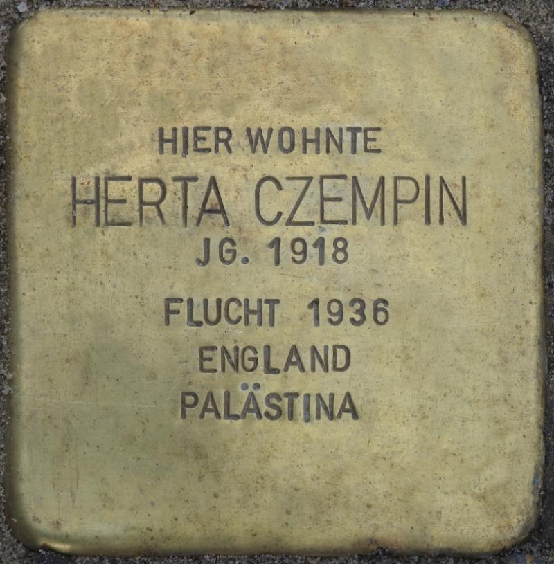 Stolperstein Herta Czempin Bild: Stolpersteine-Initiative CW