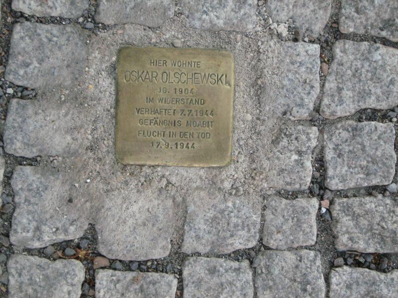 Stolperstein für Oskar Olschewski. Copyright: MTS