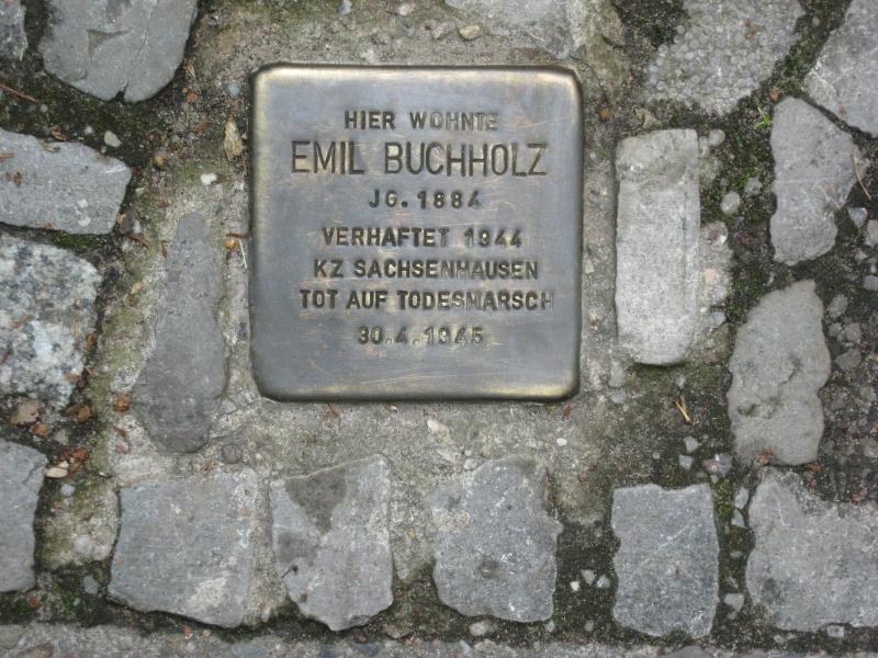 Stolperstein für Emil Buchholz. Copyright: MTS