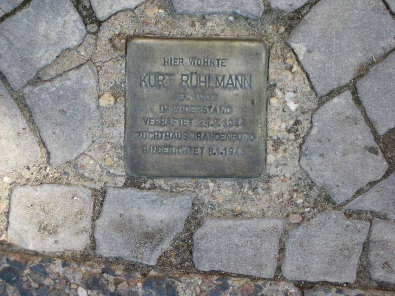 Stolperstein für Kurt Rühlmann. Copyright: MTS