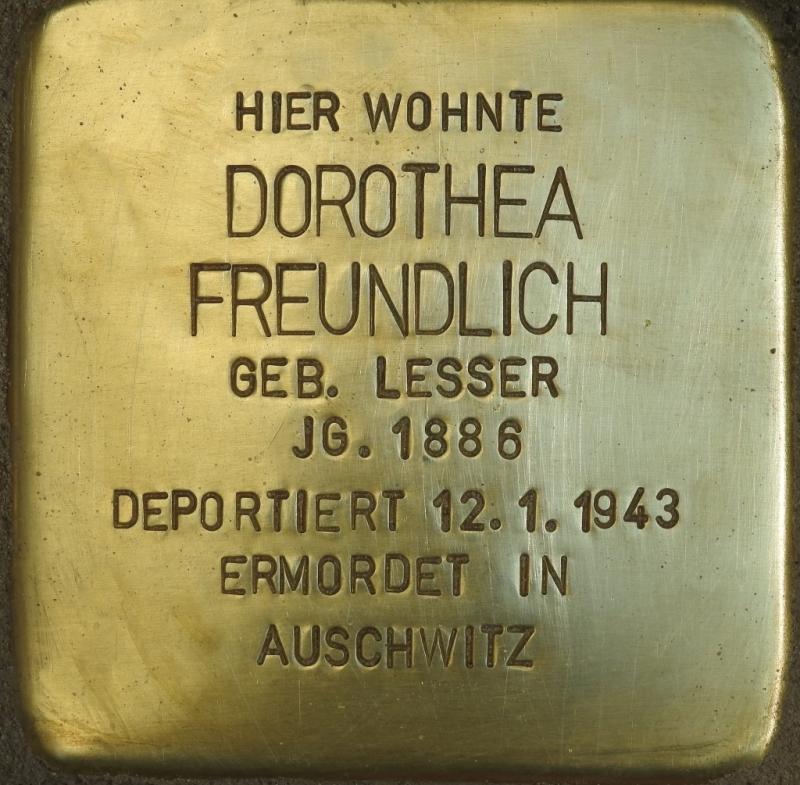 Stolperstein Dorothea Freundlich © OTFW