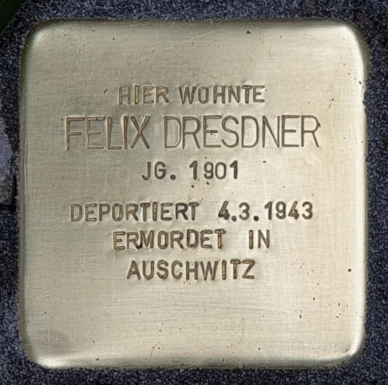 Stolperstein Felix Dresdner, Foto: OTFW