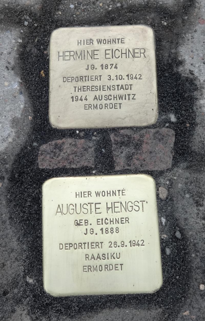 Stolpersteine für Hermine Eichner und Auguste Hengst