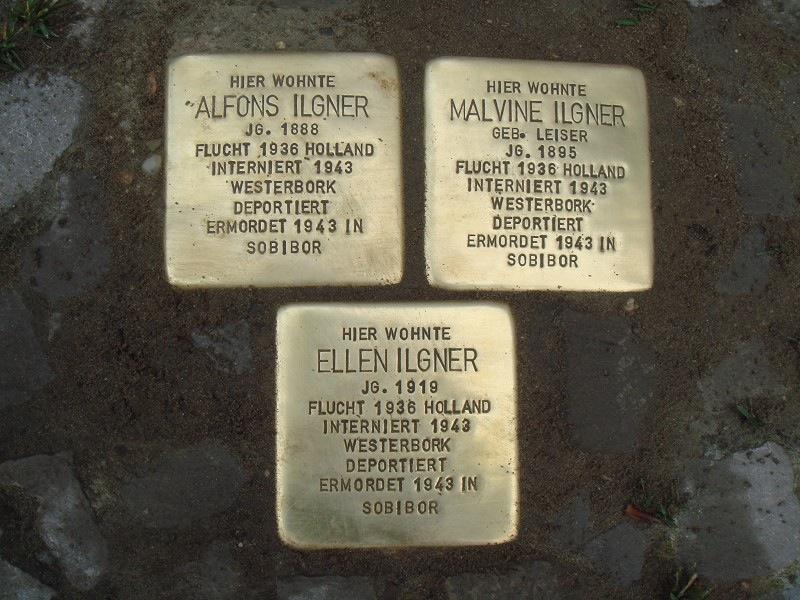 Stolpersteine für Alfons, Malvine und Ellen Ilgner © Koordinierungsstelle Stolpersteine Berlin