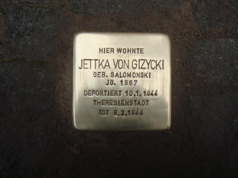 Stolperstein für Jettka von Gizycki