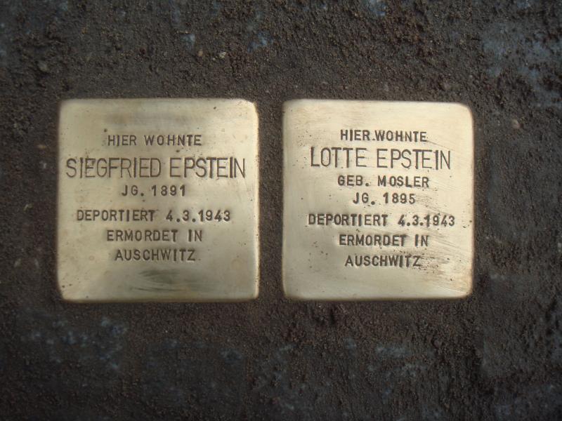 Stolpersteine für Siegfried und Lotte Epstein