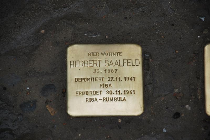Stolperstein für Herbert Saalfeld. Copyright: Mauren Antkowski