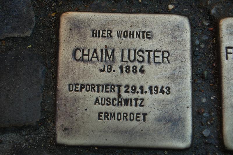 Stolpersteine für Chaim Luster (c)Projekt-Stolpersteine