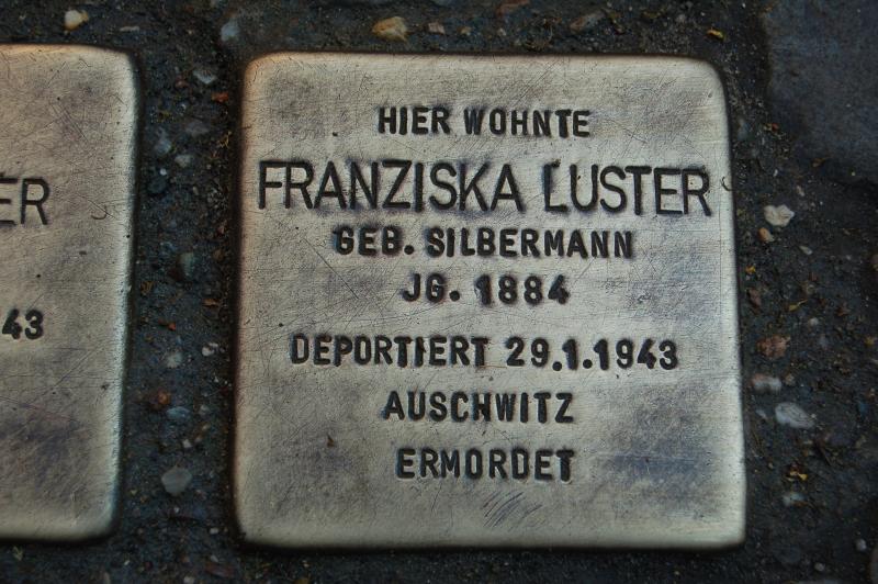 Stolperstein für Franziska Luster (c)Projekt-Stolpersteine