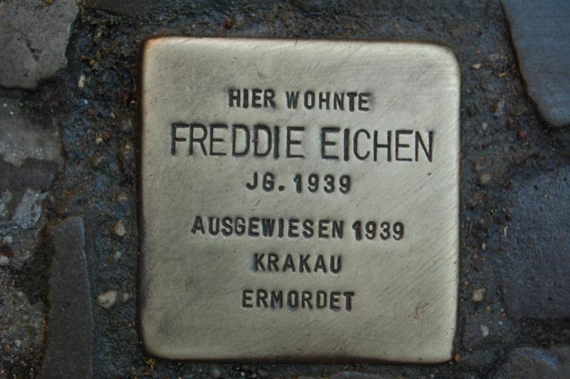 Stolperstein für Freddie Eichen. (c)Projekt-Stolpersteine