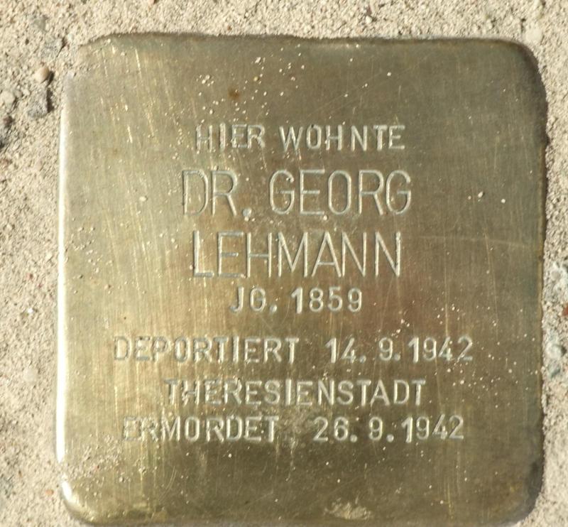 Stolperstein Dr. Georg Lehmann © B. Wittkopf