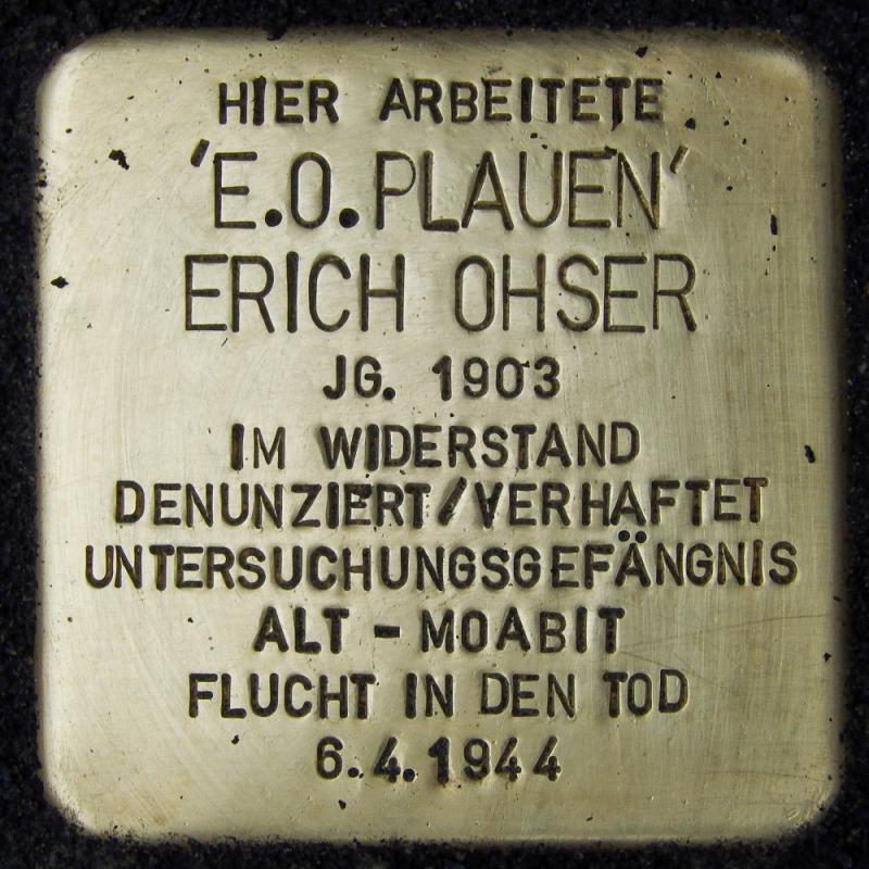 Stolperstein für e.o.plauen Erich Ohser