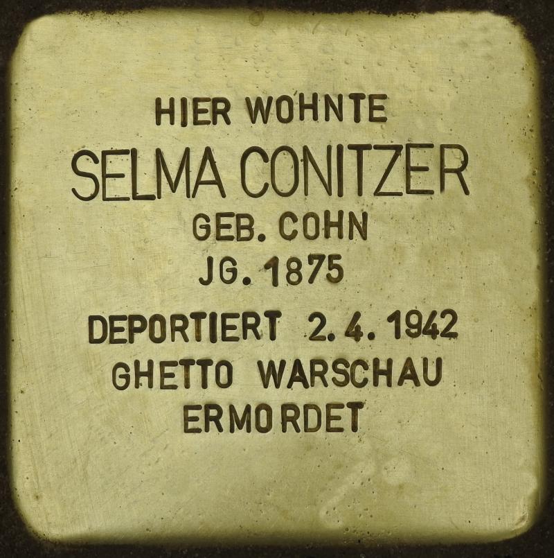 Stolperstein Selma Conitzer (Bild: Stolpersteine-Initiative CW, Hupka)