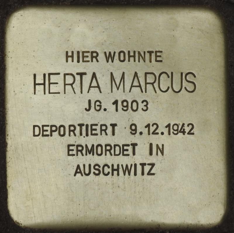 Stolperstein Herta Marcus (Bild: Stolpersteine-Initiative CW, Hupka)