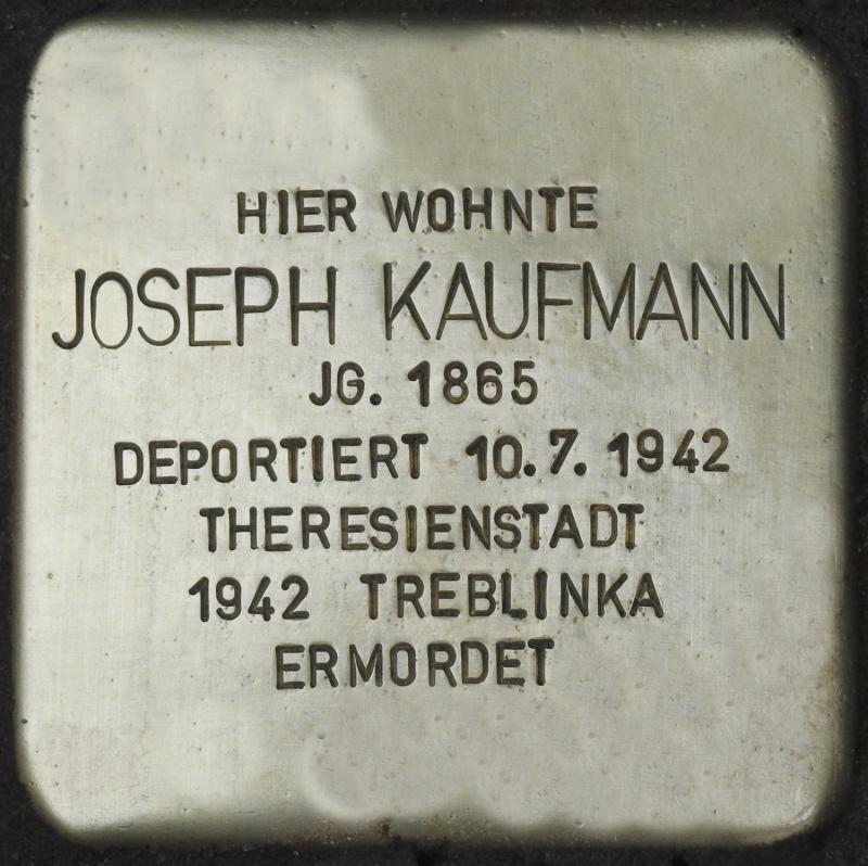 Stolperstein Joseph Kaufmann (Bild: Stolpersteine-Initiative CW, Hupka)