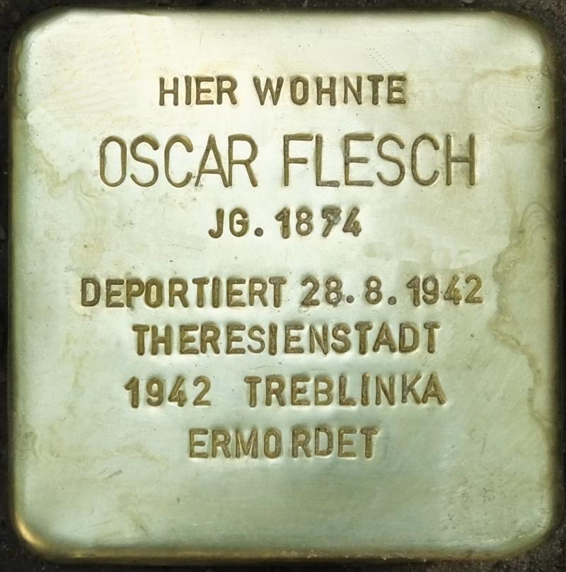 Stolperstein Oscar Flesch© H.-J. Hupka, 2014