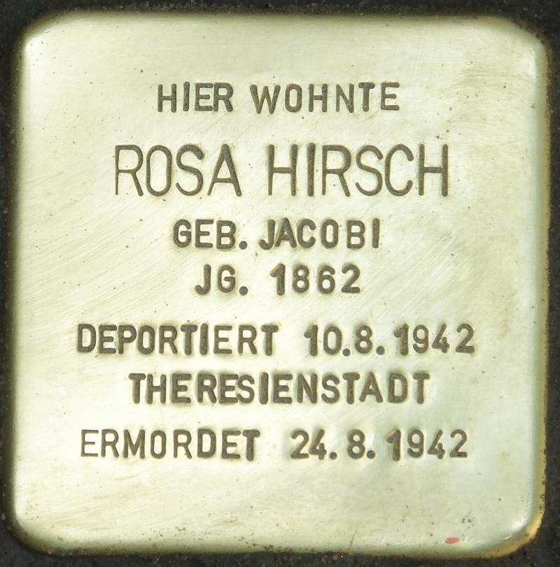 Stolperstein Rosa Hirsch © H.-J.Hupka, 2014