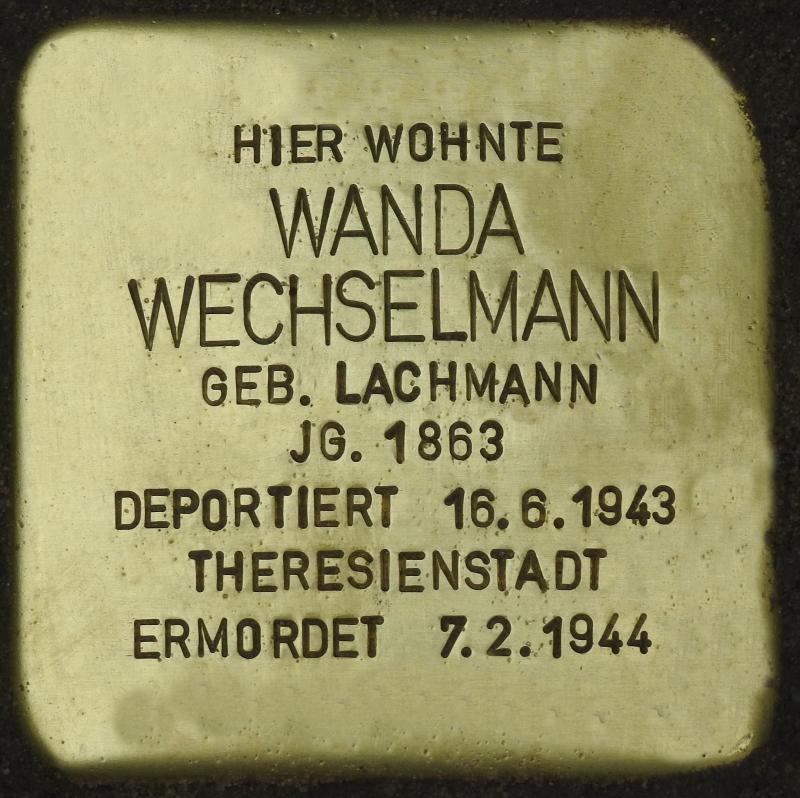 Stolperstein für Wanda Wechselmann; Bild: Stolpersteine-Initiative CW, Hupka