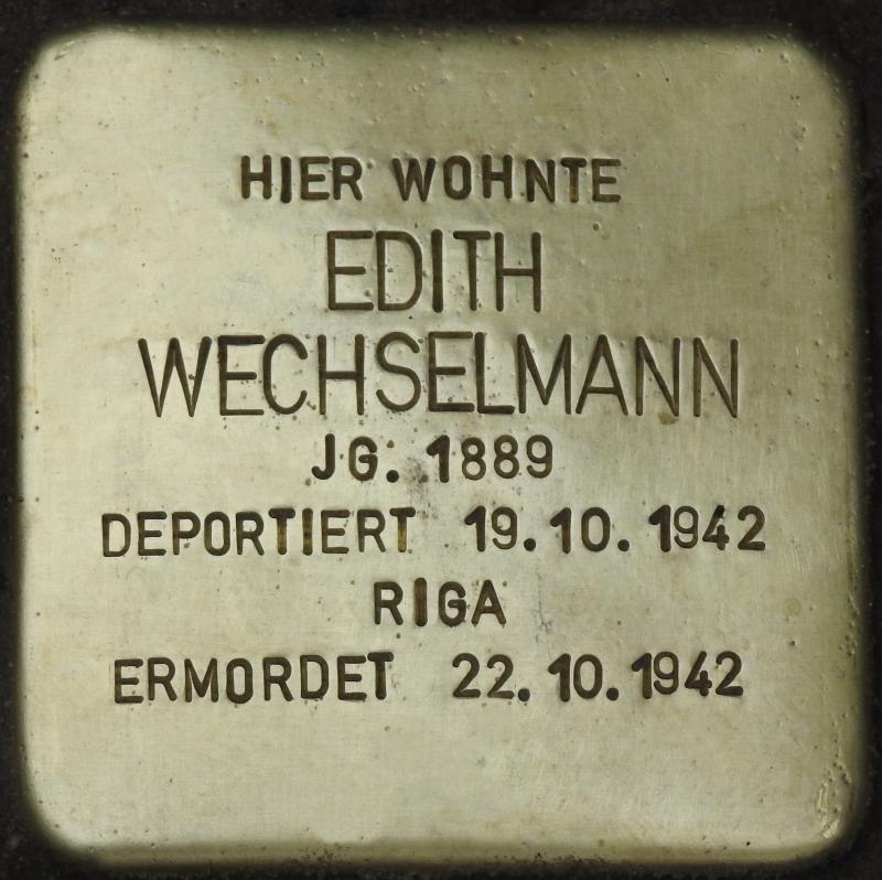 Stolperstein für Edith Wechselmann; Foto: Bild: Stolpersteine-Initiative CW, Hupka