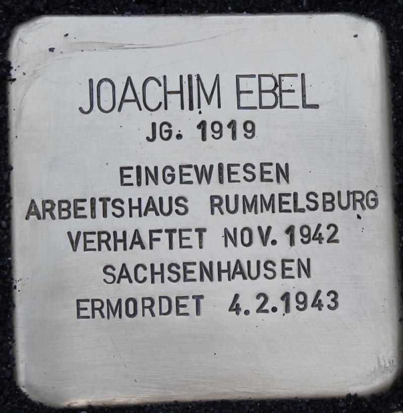 Stolperstein für Joachim Ebel © Koordinierungsstelle Stolpersteine