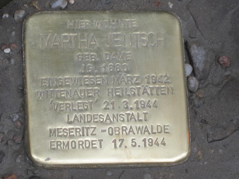 Stolperstein für Martha Jentsch. Copyright: MTS