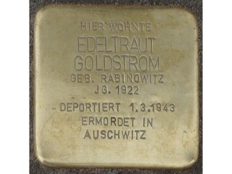 Stolperstein Edeltraut Goldstrom © H. J. Hupka