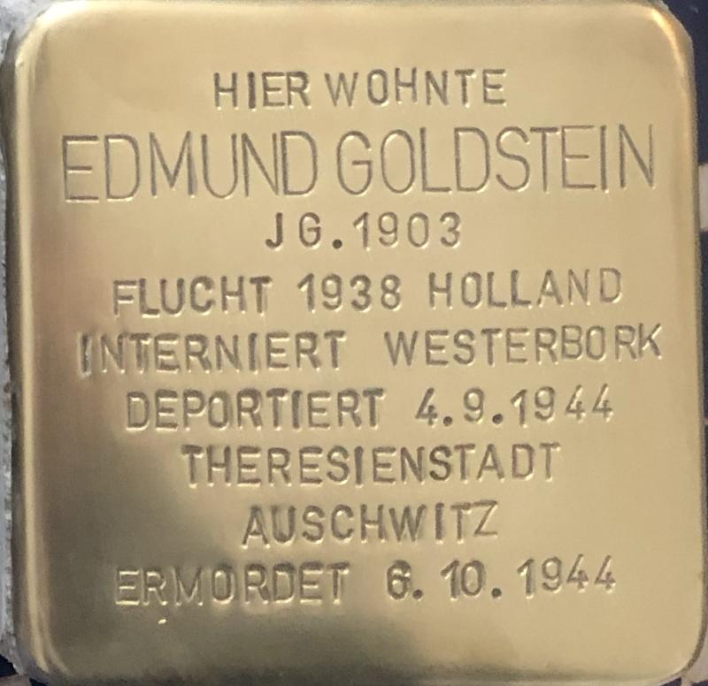 Stolperstein von Edmund Goldstein © Stolpersteingruppe Pankow