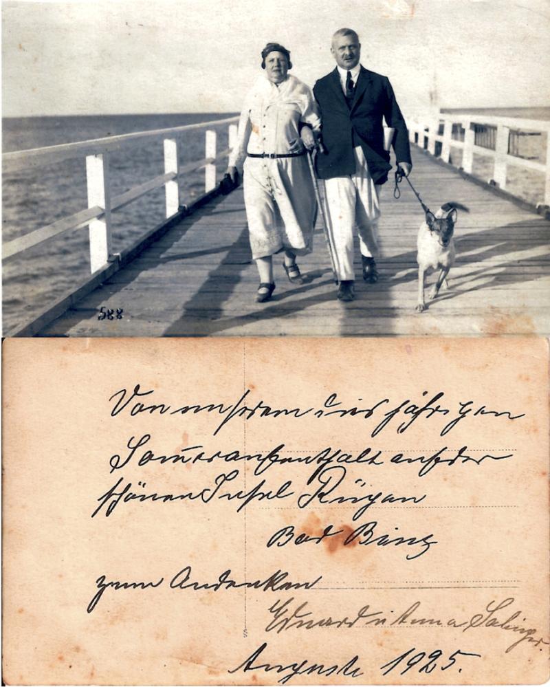 Eduard und Anna Salinger im August 1925 auf der Insel Rügen. Copyright: Joachim Salinger