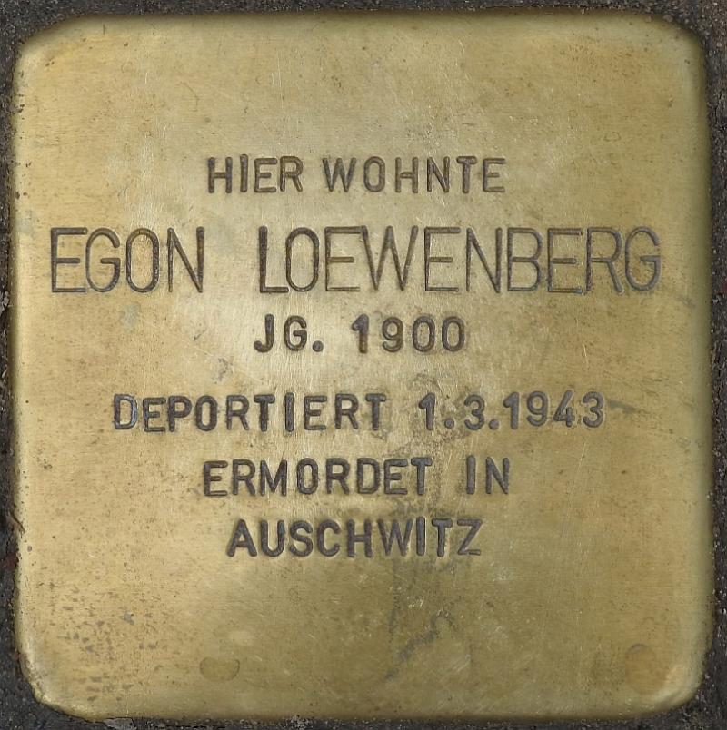 Stolperstein Egon Loewenberg © H. J. Hupka
