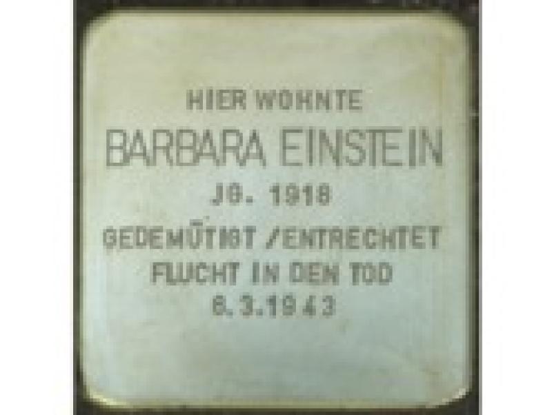 Stolperstein für Barbara Einstein; Foto: Stolpersteine-Initiative CW, Hupka, 2016