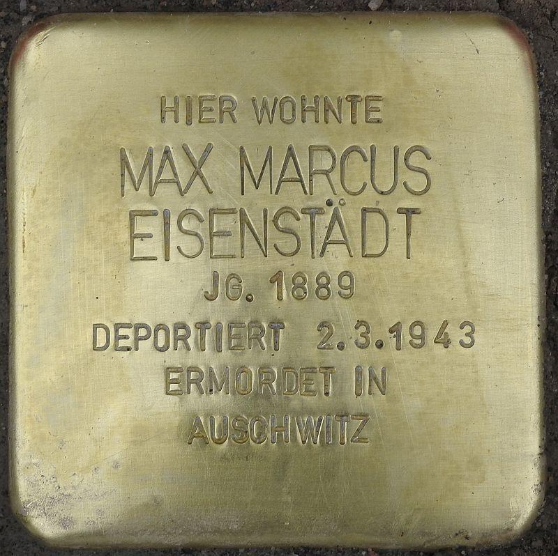 Stolperstein für Max Eisenstädt © Stolpersteine-Initiative CW, Hupka