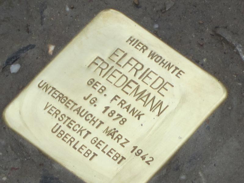 Stolperstein für Elfriede Friedemann. Copyright: MTS