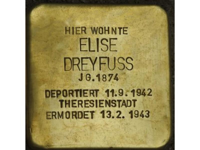 Stolperstein von Elise Dreyfuss, Foto: H. J. Hupka