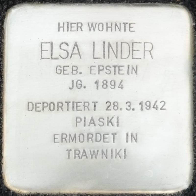 Stolperstein für Elsa Linder