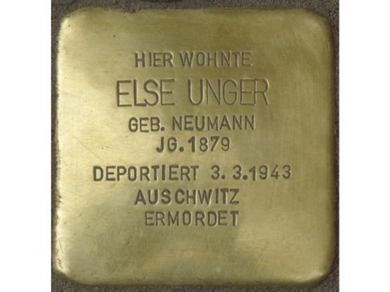 Stolperstein Else Unger © Stolpersteine-Initiative CW, Hupka