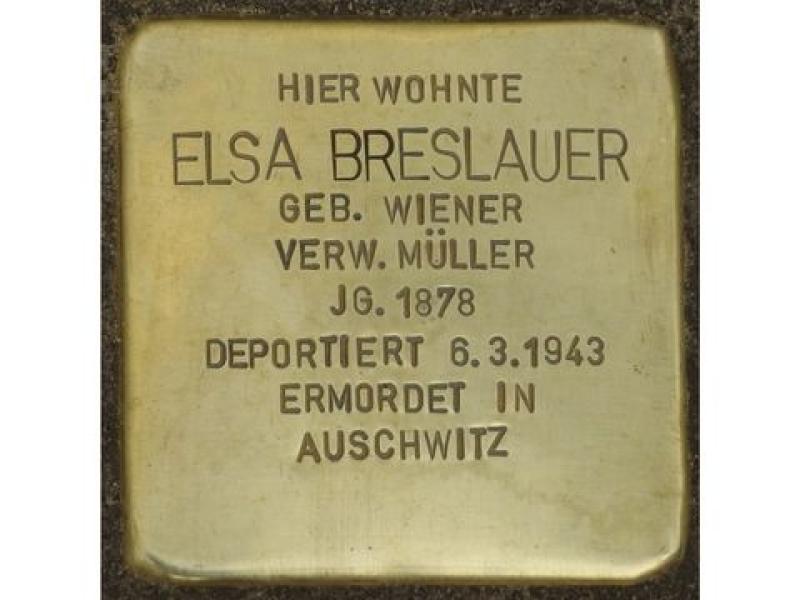 Stolperstein Elsa Breslauer © H.J. Hupka
