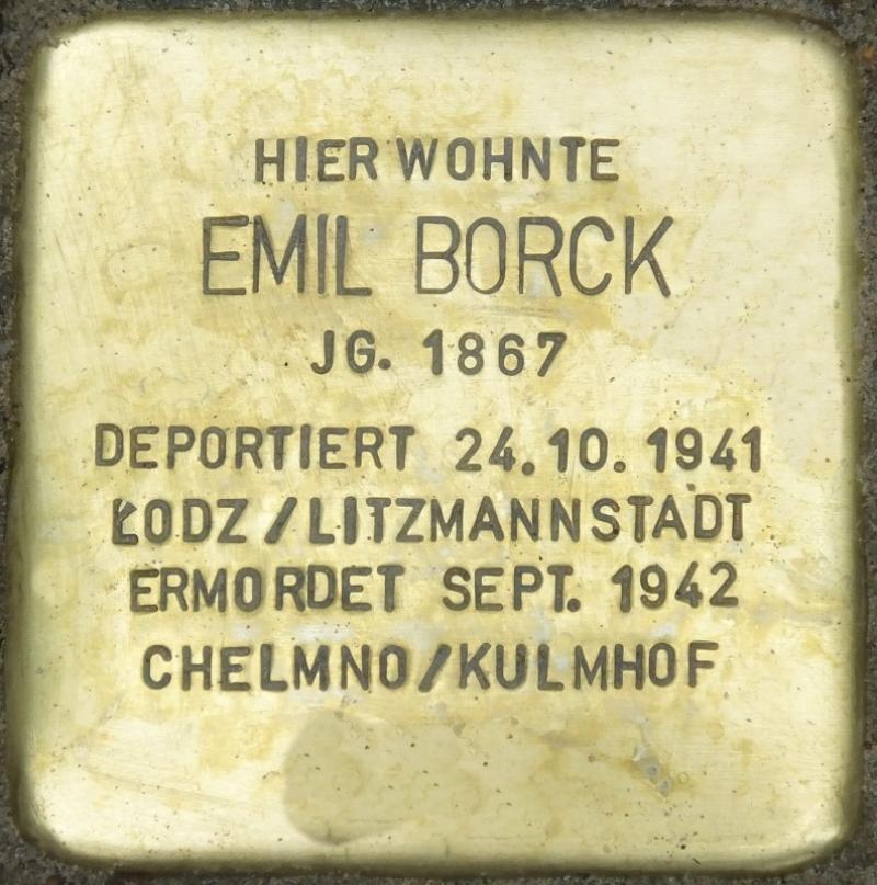 Stolperstein Emil Borck Bild: Stolpersteine-Initiative CW, Hupka