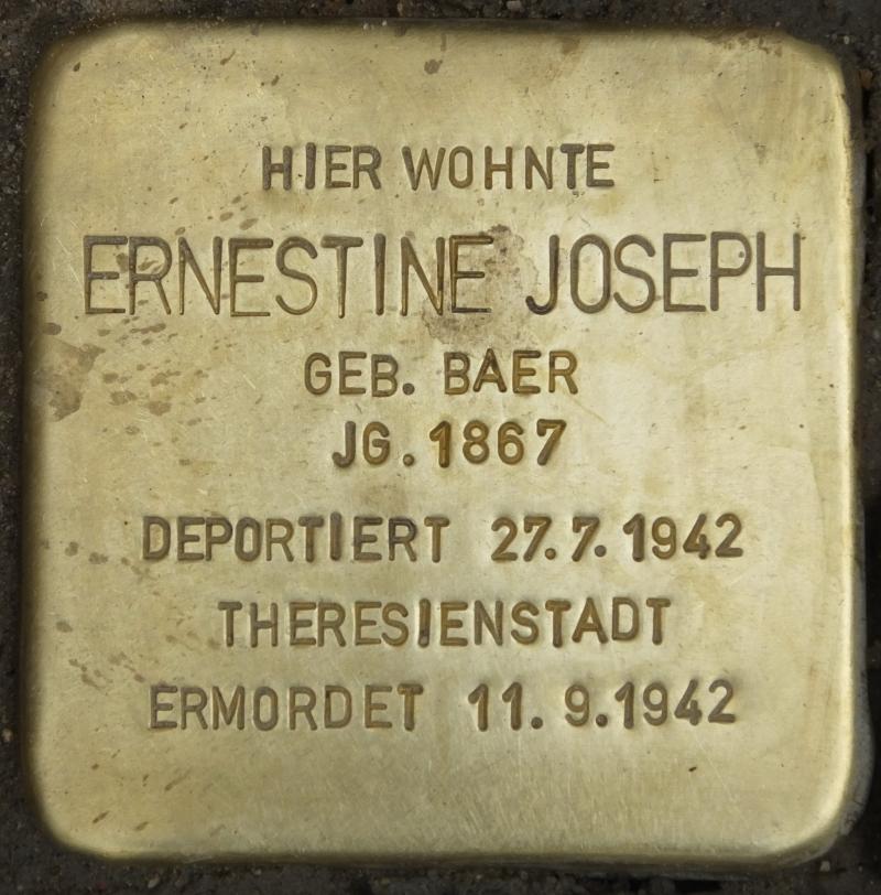 Stolperstein Ernestine Joseph © H.-J. Hupka, 2013