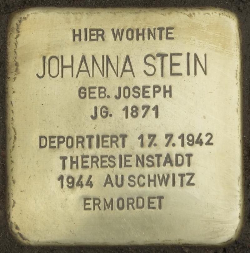 Stolperstein Johanna Stein © H.-J. Hupka, 2013