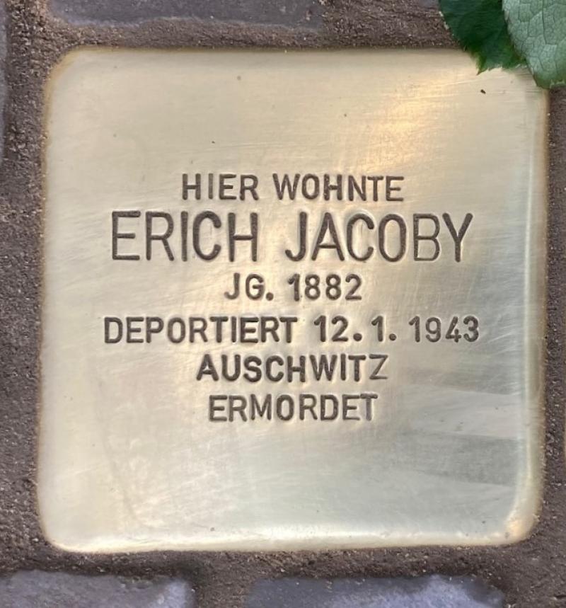 Stolperstein Erich Jacoby © Koordinierungsstelle Stolpersteine Berlin