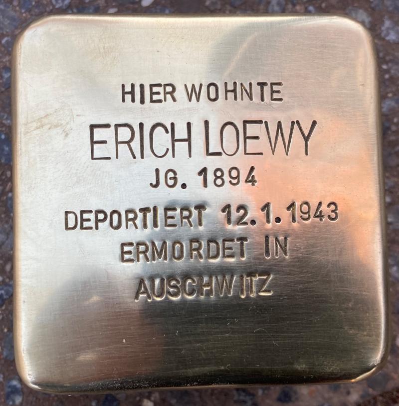 Stolperstein Erich Loewy © Koordinierungsstelle Stolpersteine Berlin