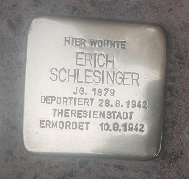 Stolperstein Erich Schlesinger, Foto: Initiative Mitte
