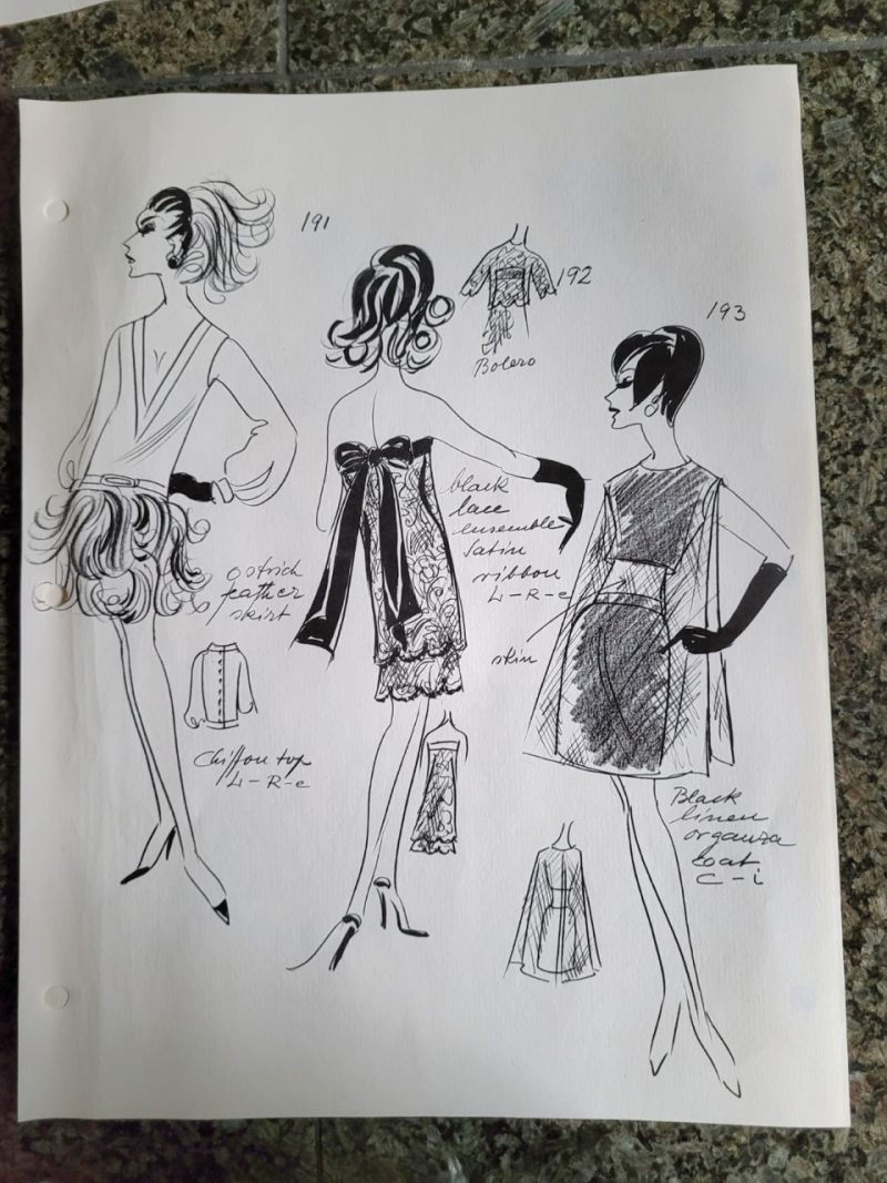 Mode-Skizzen Erna Simke, ca 1958 © C. Nordstrom