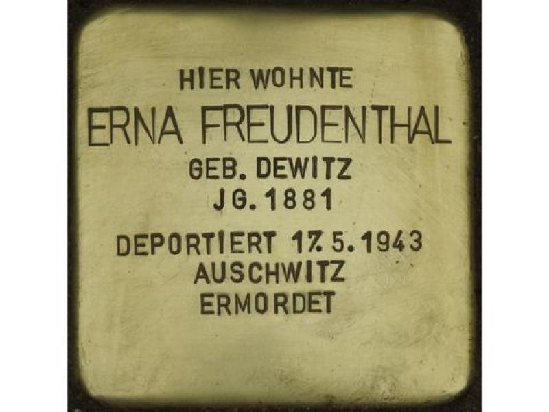 Stolperstein Erna Freudenthal © Stolpersteine-Initiative CW, Hupka