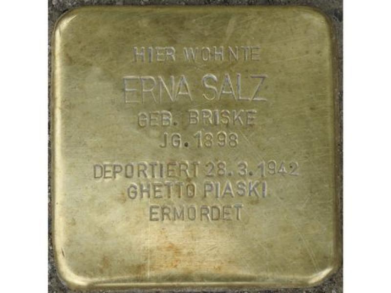 Stolperstein Erna Salz, Foto: H. J. Hupka