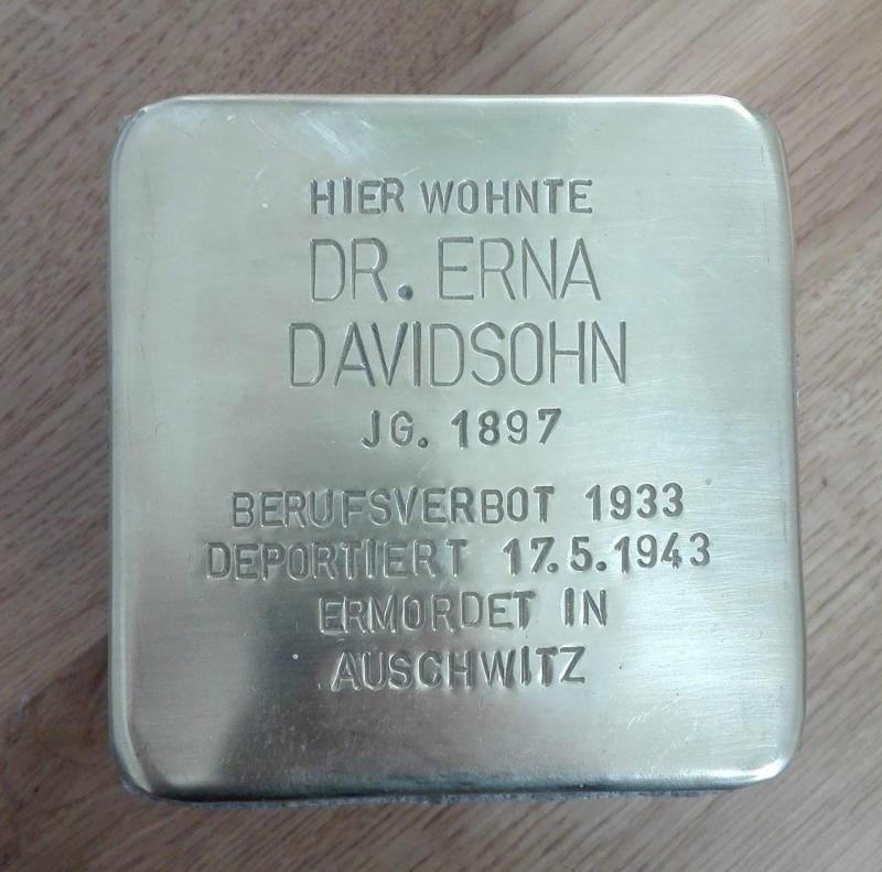 Stolperstein für Dr. Erna Davidsohn