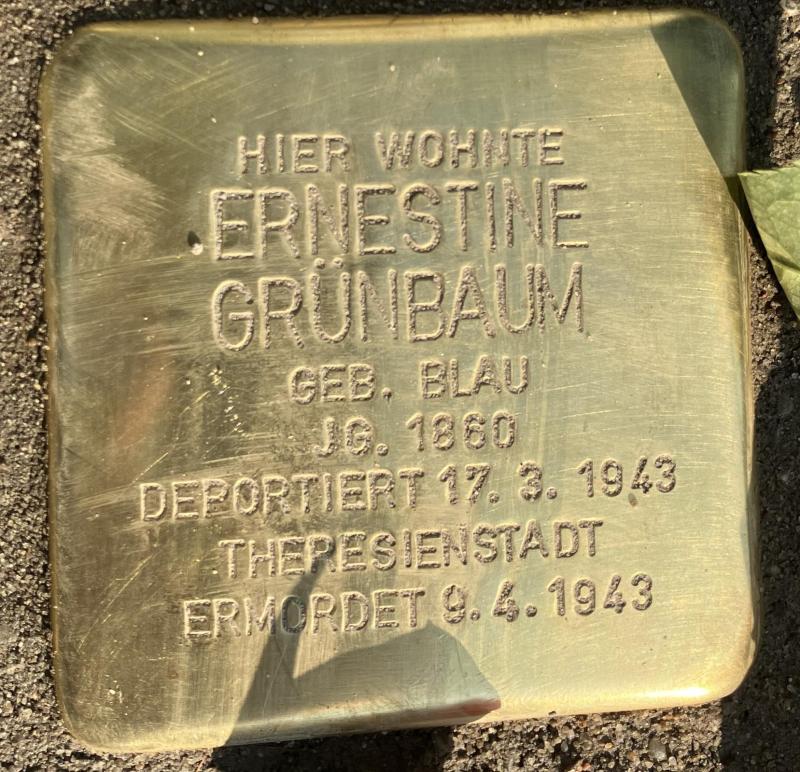 Stolperstein Ernestine Grünbaum © MTS