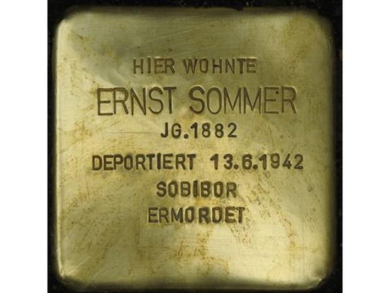 Stolperstein Ernst Sommer © Stolpersteininitiative, Hupka